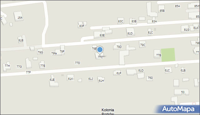 Warszawa, Mrówcza, 77C, mapa Warszawy