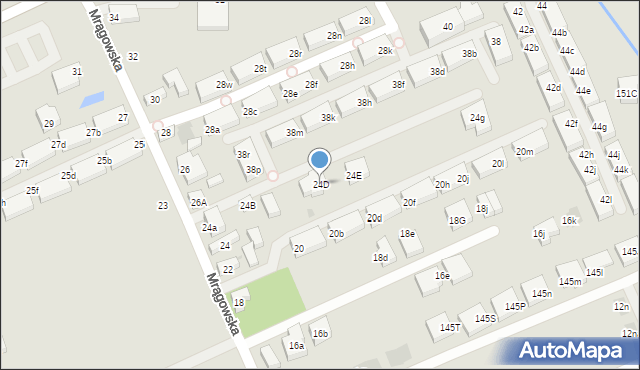 Warszawa, Mrągowska, 24D, mapa Warszawy