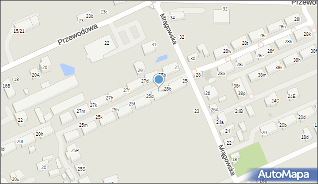 Warszawa, Mrągowska, 25c, mapa Warszawy