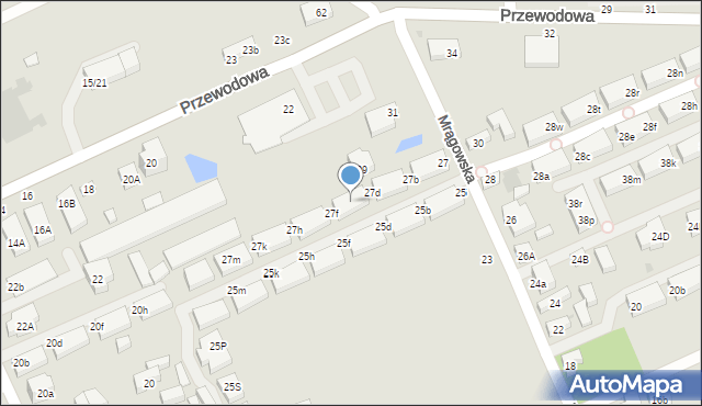 Warszawa, Mrągowska, 27e, mapa Warszawy