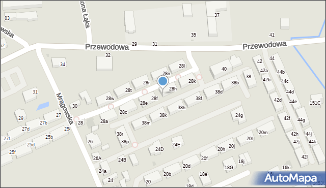 Warszawa, Mrągowska, 28g, mapa Warszawy