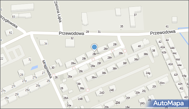 Warszawa, Mrągowska, 28r, mapa Warszawy