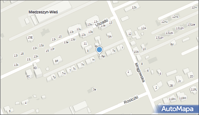 Warszawa, Mrągowska, 7e, mapa Warszawy