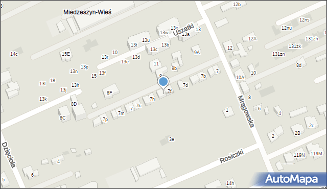 Warszawa, Mrągowska, 7g, mapa Warszawy