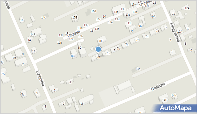 Warszawa, Mrągowska, 7p, mapa Warszawy