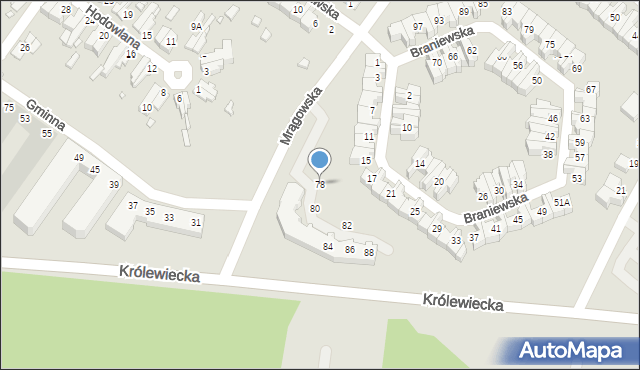 Wrocław, Mrągowska, 78, mapa Wrocławia