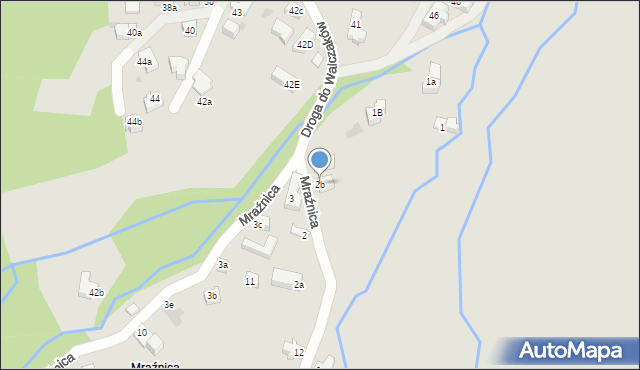 Zakopane, Mraźnica, 2b, mapa Zakopanego