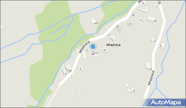 Zakopane, Mraźnica, 4a, mapa Zakopanego