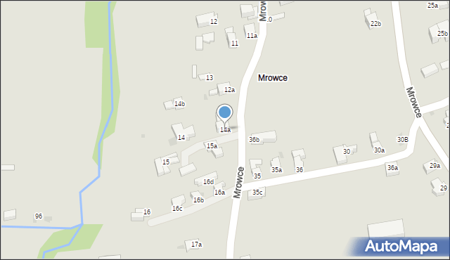 Zakopane, Mrowce, 14a, mapa Zakopanego