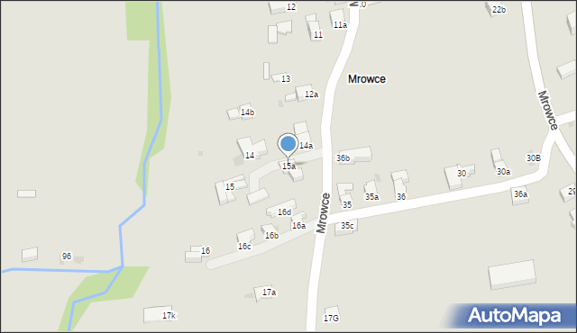 Zakopane, Mrowce, 15a, mapa Zakopanego