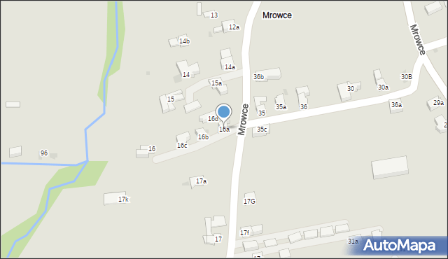 Zakopane, Mrowce, 16a, mapa Zakopanego