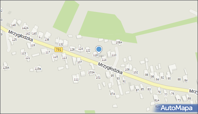 Zawiercie, Mrzygłodzka, 116, mapa Zawiercie