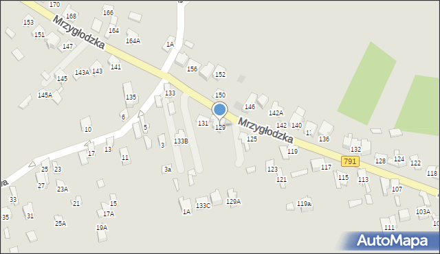 Zawiercie, Mrzygłodzka, 129, mapa Zawiercie