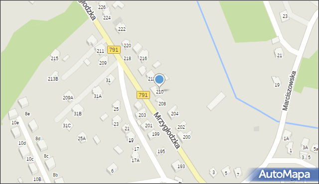 Zawiercie, Mrzygłodzka, 210, mapa Zawiercie