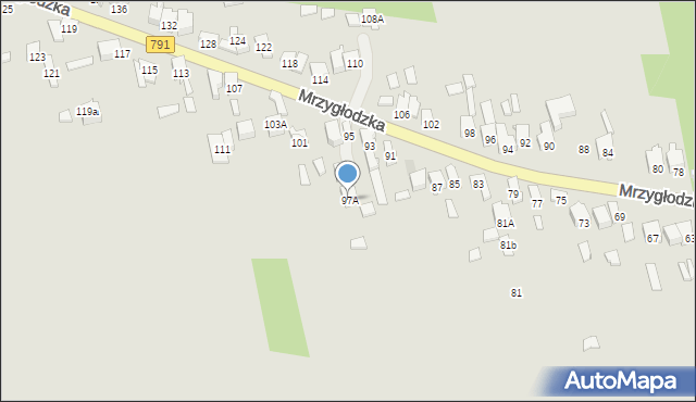 Zawiercie, Mrzygłodzka, 97A, mapa Zawiercie