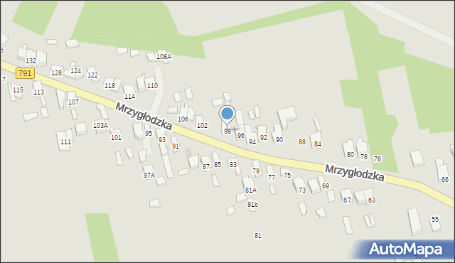 Zawiercie, Mrzygłodzka, 98, mapa Zawiercie