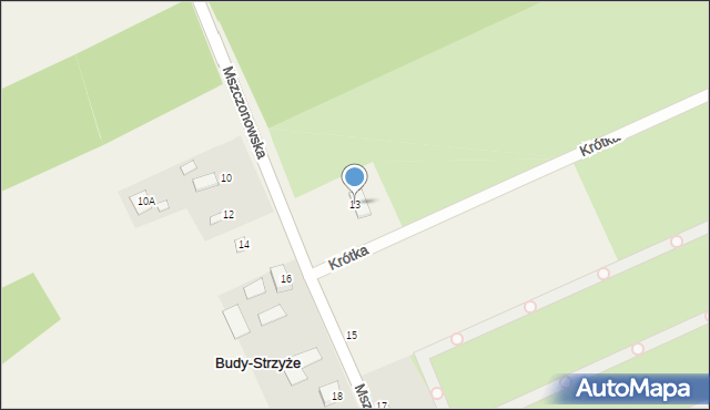 Budy-Strzyże, Mszczonowska, 13, mapa Budy-Strzyże