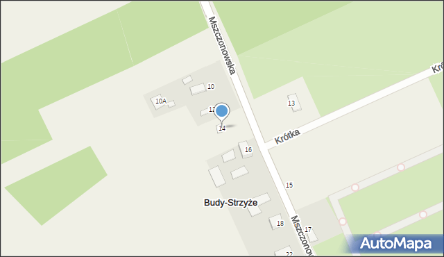 Budy-Strzyże, Mszczonowska, 14, mapa Budy-Strzyże