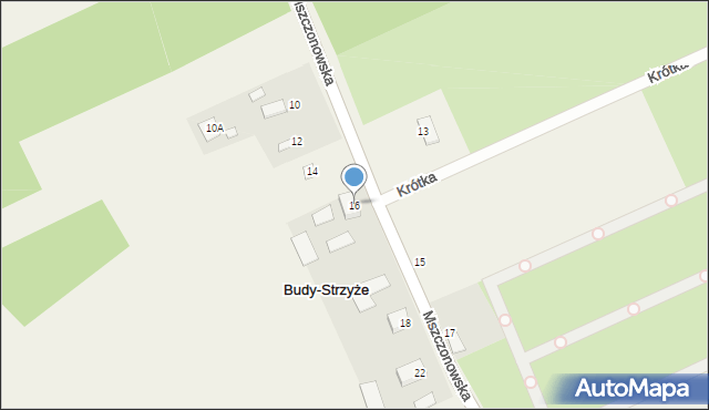 Budy-Strzyże, Mszczonowska, 16, mapa Budy-Strzyże