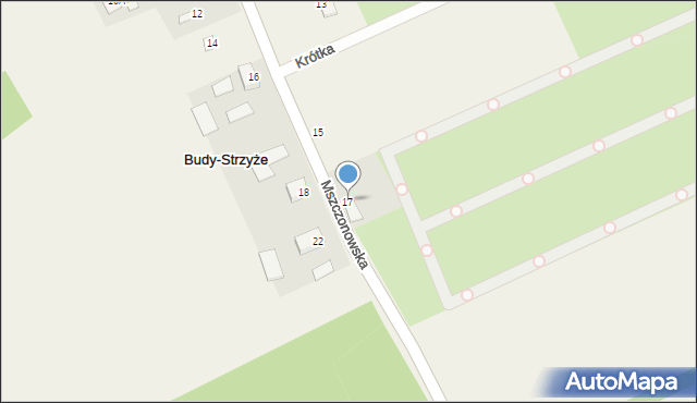 Budy-Strzyże, Mszczonowska, 17, mapa Budy-Strzyże