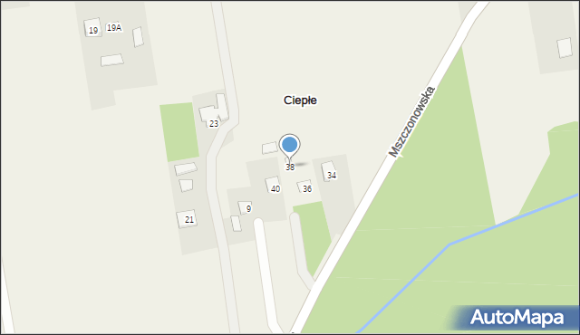 Ciepłe, Mszczonowska, 38, mapa Ciepłe