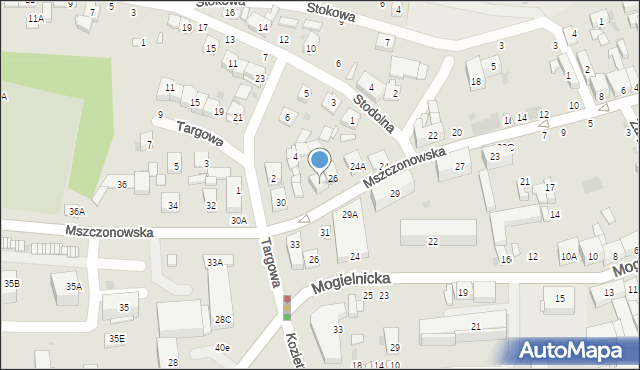 Grójec, Mszczonowska, 28, mapa Grójec