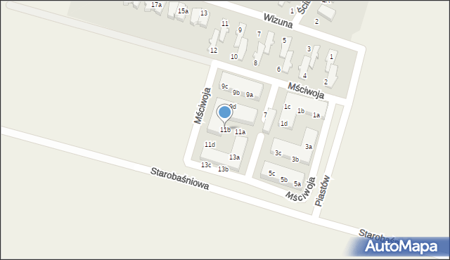 Komorowice, Mściwoja, 11b, mapa Komorowice