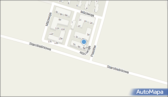 Komorowice, Mściwoja, 5a, mapa Komorowice