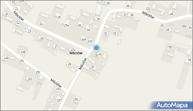 Mściów, Mściów, 31, mapa Mściów