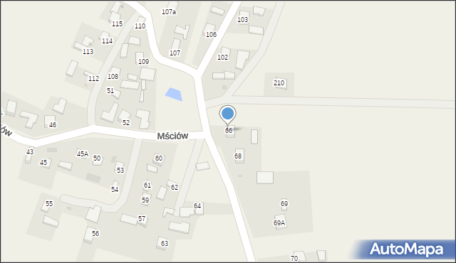 Mściów, Mściów, 66, mapa Mściów