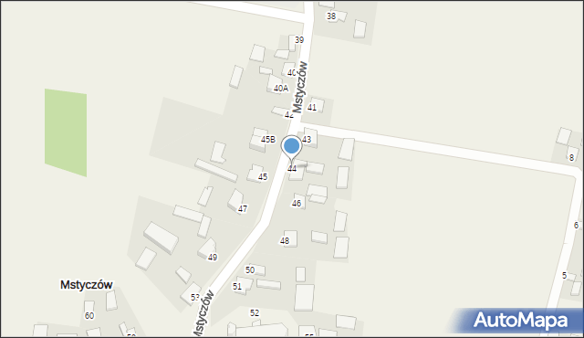 Mstyczów, Mstyczów, 44, mapa Mstyczów