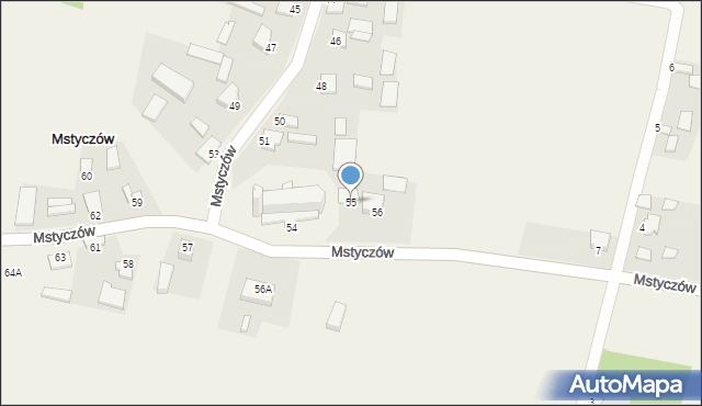 Mstyczów, Mstyczów, 55, mapa Mstyczów