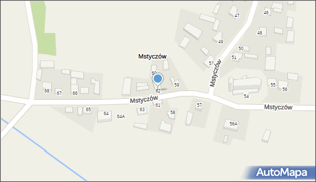 Mstyczów, Mstyczów, 62, mapa Mstyczów