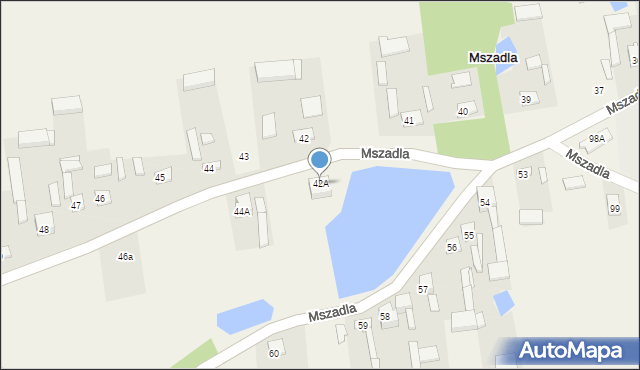 Mszadla, Mszadla, 42A, mapa Mszadla