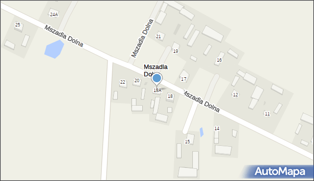 Mszadla Dolna, Mszadla Dolna, 18A, mapa Mszadla Dolna