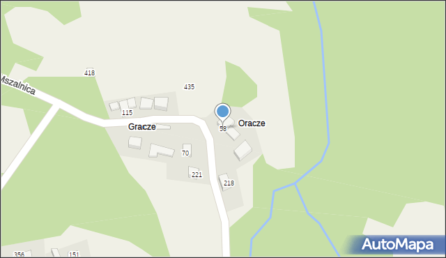 Mszalnica, Mszalnica, 58, mapa Mszalnica