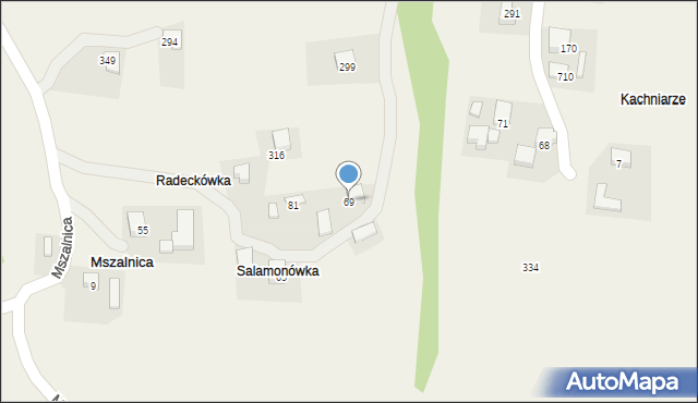 Mszalnica, Mszalnica, 69, mapa Mszalnica