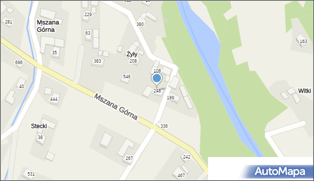 Mszana Górna, Mszana Górna, 248, mapa Mszana Górna