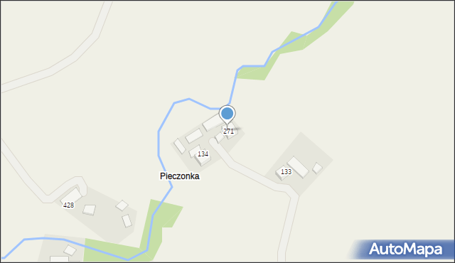 Mszana Górna, Mszana Górna, 271, mapa Mszana Górna