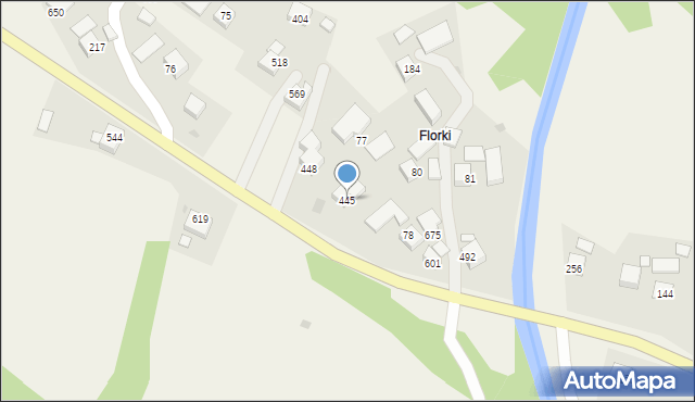 Mszana Górna, Mszana Górna, 445, mapa Mszana Górna