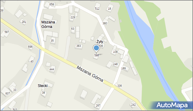 Mszana Górna, Mszana Górna, 546, mapa Mszana Górna