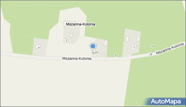 Mszanna-Kolonia, Mszanna-Kolonia, 5, mapa Mszanna-Kolonia