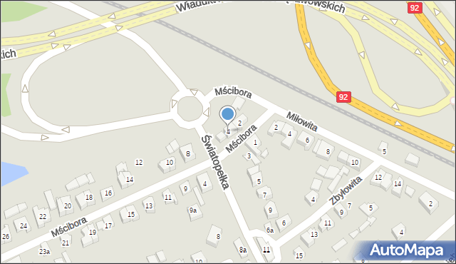 Poznań, Mścibora, 4, mapa Poznania