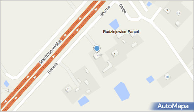 Radziejowice-Parcel, Mszczonowska, 5, mapa Radziejowice-Parcel