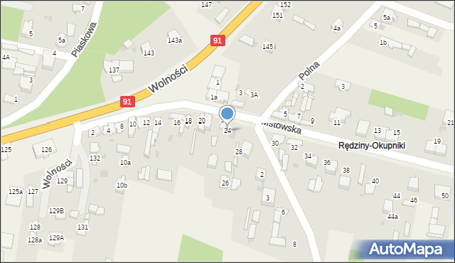 Rędziny, Mstowska, 24, mapa Rędziny