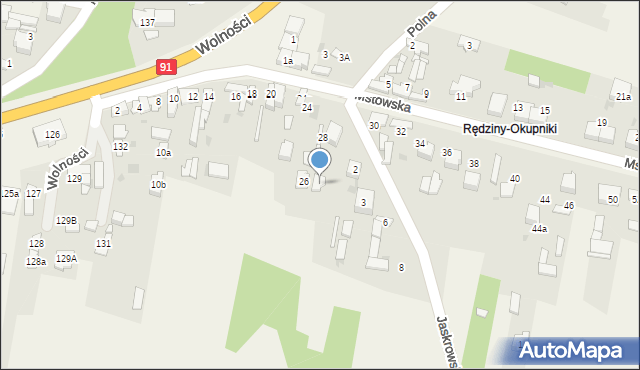 Rędziny, Mstowska, 28A, mapa Rędziny