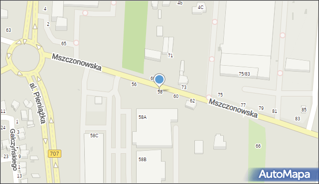 Skierniewice, Mszczonowska, 58, mapa Skierniewic