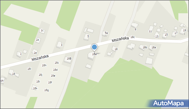 Skrzyszów, Mszańska, 16a, mapa Skrzyszów