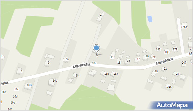 Skrzyszów, Mszańska, 9, mapa Skrzyszów