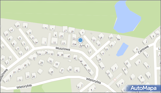 Bydgoszcz, Muszlowa, 23, mapa Bydgoszczy